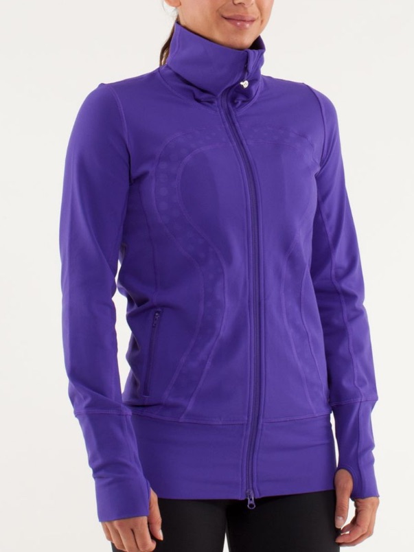 Lululemon In Stride Jacket Bruised Berry Faded Dot Embossed Sz 4